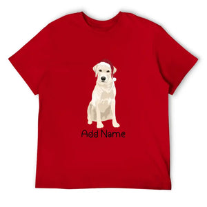 Personalized Yellow Labrador Dad Cotton T Shirt-Apparel-Apparel, Dog Dad Gifts, Labrador, Personalized, Shirt, T Shirt-Men's Cotton T Shirt-Red-Medium-14