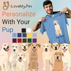 Personalized Yellow Labrador Dad Cotton T Shirt-Apparel-Apparel, Dog Dad Gifts, Labrador, Personalized, Shirt, T Shirt-1