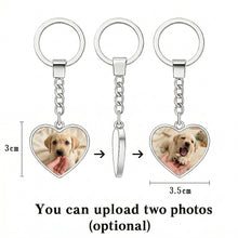 Load image into Gallery viewer, Personalized Yellow Labrador Keychain - Heart Shaped - Double-Sided Glass-Key Chain-Accessories,Keychain,Labrador,Upload Photo-2