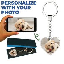 Load image into Gallery viewer, Personalized Yellow Labrador Keychain - Heart Shaped - Double-Sided Glass-Key Chain-Accessories,Keychain,Labrador,Upload Photo-4