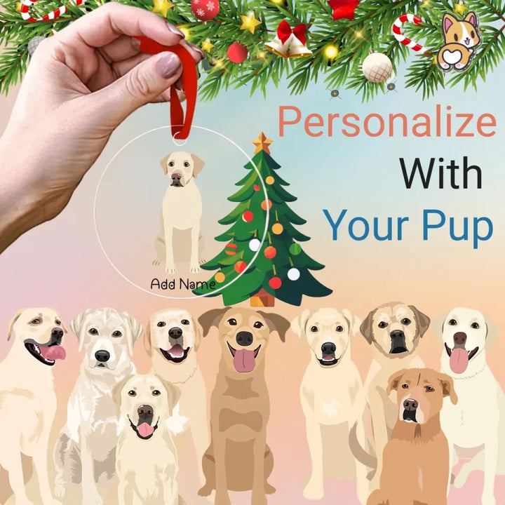 Personalized Yellow Labrador Love Christmas Tree Ornaments 720x