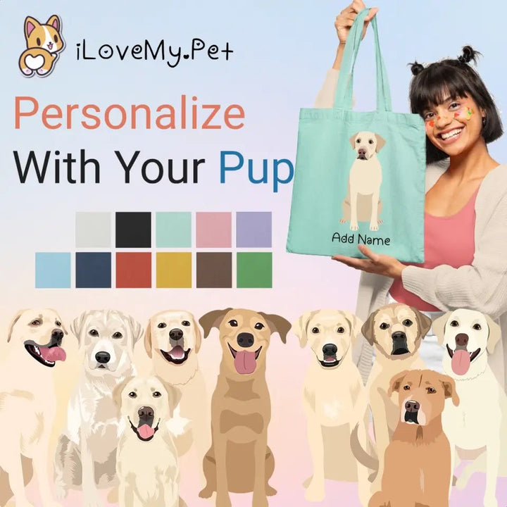 Personalized Yellow Labrador Love Zippered Tote Bag 720x