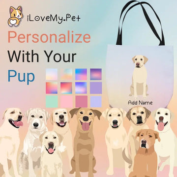 Personalized Yellow Labrador Small Tote Bag 360x