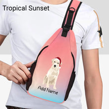 Load image into Gallery viewer, Personalized Yellow Labrador Unisex Sling Bag Backpack-Accessories-Labrador-Unisex Sling Bag Backpack-Tropical Sunset-One Size-19