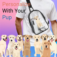 Load image into Gallery viewer, labradors yellow transparent-sling-bag-multi