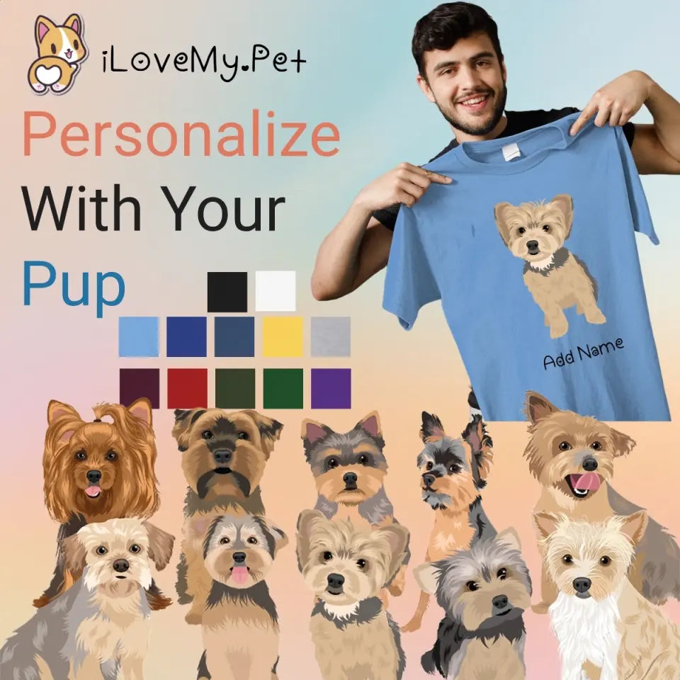 Personalized Yorkie Dad Cotton T Shirt 1296x