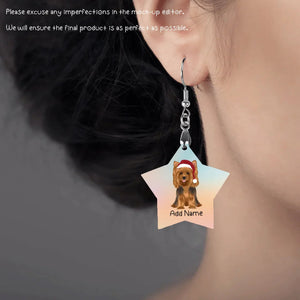 Personalized Yorkie Dog Mom Earrings-Dog Themed Jewellery-Yorkshire Terrier-Personalized Dog Mom Earrings-Star-One Size-5