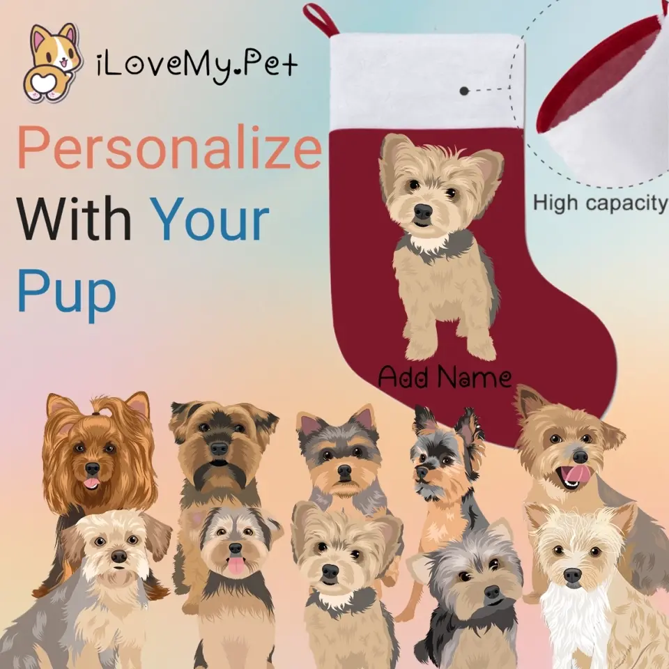 Personalized Yorkie Large Christmas Stocking 1296x