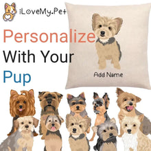 Load image into Gallery viewer, Personalized Yorkie Linen Pillowcase-Home Decor-Dog Dad Gifts, Dog Mom Gifts, Home Decor, Personalized, Pillows, Yorkshire Terrier-Linen Pillow Case-Cotton-Linen-12&quot;x12&quot;-1
