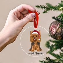 Load image into Gallery viewer, Personalized Yorkie Love Christmas Tree Ornaments-Christmas Ornament-Christmas, Personalized, Yorkshire Terrier-Christmas Tree Ornaments-Transparent-3.5&quot; or 8.9 cm-1