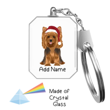 Load image into Gallery viewer, Personalized Yorkie Love Crystal Glass Keychain-Accessories-Yorkshire Terrier-Crystal Keychain-Glass Crystal-One Size-2