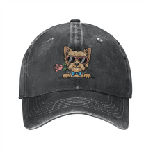 Load image into Gallery viewer, Personalized Yorkshire Terrier Baseball Cap - Romeo Yorkshire Terrier Design - Match Your Dog's Coat Color-Hats &amp; Caps-Accessories,Baseball Caps,Dog Mom Gifts-Black-One Size-1