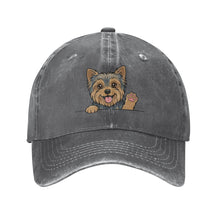 Load image into Gallery viewer, Personalized Yorkshire Terrier Baseball Cap - Waving Yorkshire Terrier Design - Match Your Dog's Coat Color-Hats &amp; Caps-Deep Heather-One Size-3