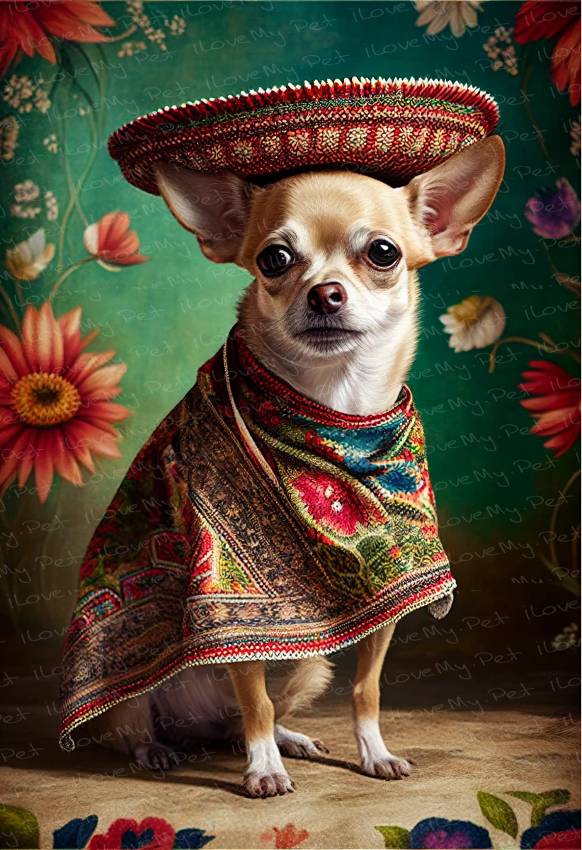 Petite Pooch Panache Fawn Chihuahua Wall Art Poster-Art-Chihuahua, Dog Art, Home Decor, Poster-1