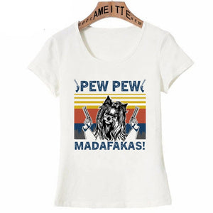 Pew Pew Black American Pit Bull Terrier Womens T Shirt - Series 6-Apparel-American Pit Bull Terrier, Apparel, Dogs, Shirt, T Shirt, Z1-Yorkshire Terrier-S-13
