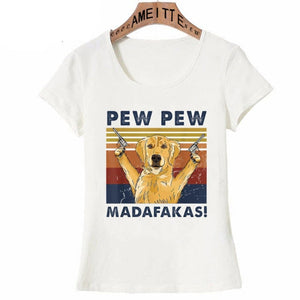 Pew Pew Doggos Womens T Shirts - Series 5-Apparel-Apparel, Dogs, T Shirt, Z1-Golden Retriever-XXXL-6