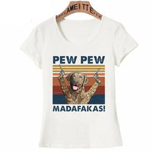 Load image into Gallery viewer, Pew Pew Dogue de Bordeaux Womens T Shirt - Series 3-Apparel-Apparel, Dogs, Dogue de Bordeaux, T Shirt, Z1-Labrador - Chocolate-S-13