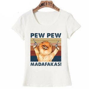 Pew Pew American Pit Bull Terrier Womens T Shirt - Series 5-Apparel-American Pit Bull Terrier, Apparel, Dogs, Shirt, T Shirt, Z1-Pomeranian-S-11