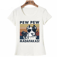 Load image into Gallery viewer, Pew Pew American Pit Bull Terrier Womens T Shirt - Series 5-Apparel-American Pit Bull Terrier, Apparel, Dogs, Shirt, T Shirt, Z1-American Pit Bull Terrier-S-1