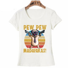 Load image into Gallery viewer, Pew Pew Pugs Womens T Shirts-Apparel-Apparel, Dogs, Pug, T Shirt, Z1-Pug with Glasses-XXXL-3