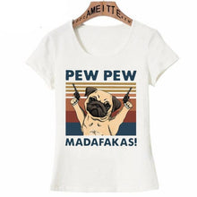 Load image into Gallery viewer, Pew Pew Pugs Womens T Shirts-Apparel-Apparel, Dogs, Pug, T Shirt, Z1-7