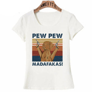 Pew Pew Whippet Womens T Shirt - Series 6-Apparel-Apparel, Dogs, T Shirt, Whippet, Z1-Vizsla-S-10