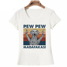 Load image into Gallery viewer, Pew Pew Whippet Womens T Shirt - Series 6-Apparel-Apparel, Dogs, T Shirt, Whippet, Z1-Weimaraner-S-11
