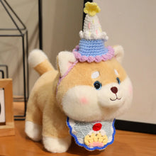 Load image into Gallery viewer, Pick My Scarf and Hat Shiba Inu Stuffed Animal Plush Toys-Cake Hat Scarf-26x22 cm-18
