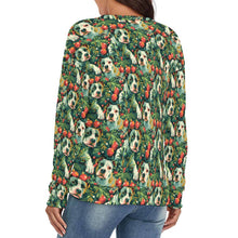 Load image into Gallery viewer, Pine and Pit Bulls Canopy Women&#39;s V-Neck Christmas Sweater-Apparel-Apparel,Christmas,Dog Mom Gifts,Pit Bull,Sweater,Sweatshirt-4
