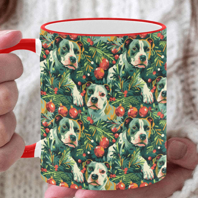 Pine and Pit Bulls Christmas Canopy Coffee Mug-White-ONE SIZE-1
