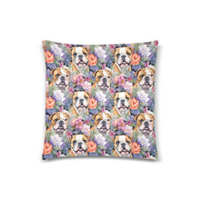 Load image into Gallery viewer, Pink and Purple Petal English Bulldogs Throw Pillow Cover-Cushion Cover-English Bulldog, Home Decor, Pillows-One Size-2