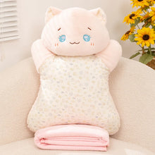 Load image into Gallery viewer, Pink Cat Plushie - Colorful Confetti Print Fabric Belly Design-pink pillow blanket-about 60cm-1