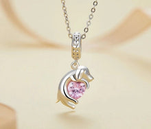 Load image into Gallery viewer, Pink Heart Labrador Silver Charm Pendant-EFC799-7