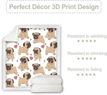 Load image into Gallery viewer, Pink Hearts and Cocker Spaniel Love Soft Warm Fleece Blanket-Blanket-Blankets, Cocker Spaniel, Home Decor-6