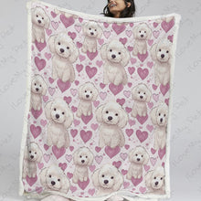 Load image into Gallery viewer, Pink Hearts Labradoodle Love Soft Warm Fleece Blanket-Blanket-Blankets, Doodle, Home Decor, Labradoodle-13
