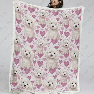 Pink Hearts Labradoodle Love Soft Warm Fleece Blanket-Blanket-Blankets, Doodle, Home Decor, Labradoodle-13