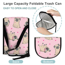 Load image into Gallery viewer, Pink Hearts Pug Love Multipurpose Car Storage Bag - 4 Colors-Car Accessories-Bags, Car Accessories, Pug-8