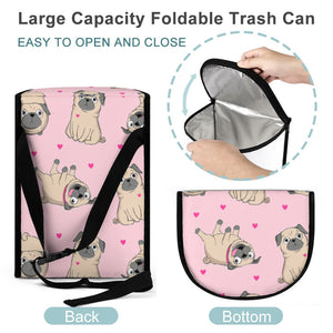Pink Hearts Pug Love Multipurpose Car Storage Bag - 4 Colors-Car Accessories-Bags, Car Accessories, Pug-8