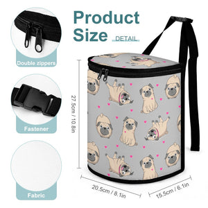 Pink Hearts Pug Love Multipurpose Car Storage Bag - 4 Colors-Car Accessories-Bags, Car Accessories, Pug-18