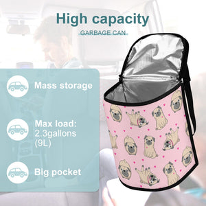 Pink Hearts Pug Love Multipurpose Car Storage Bag - 4 Colors-Car Accessories-Bags, Car Accessories, Pug-9