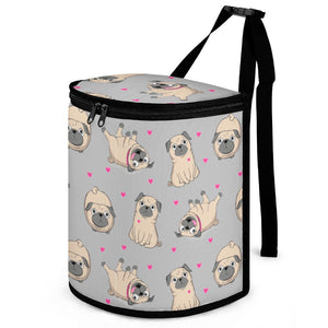 Pink Hearts Pug Love Multipurpose Car Storage Bag - 4 Colors-Car Accessories-Bags, Car Accessories, Pug-Silver-5