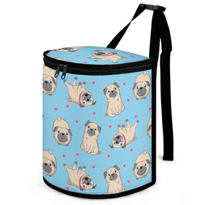 Pink Hearts Pug Love Multipurpose Car Storage Bag - 4 Colors-Car Accessories-Bags, Car Accessories, Pug-Sky Blue-9