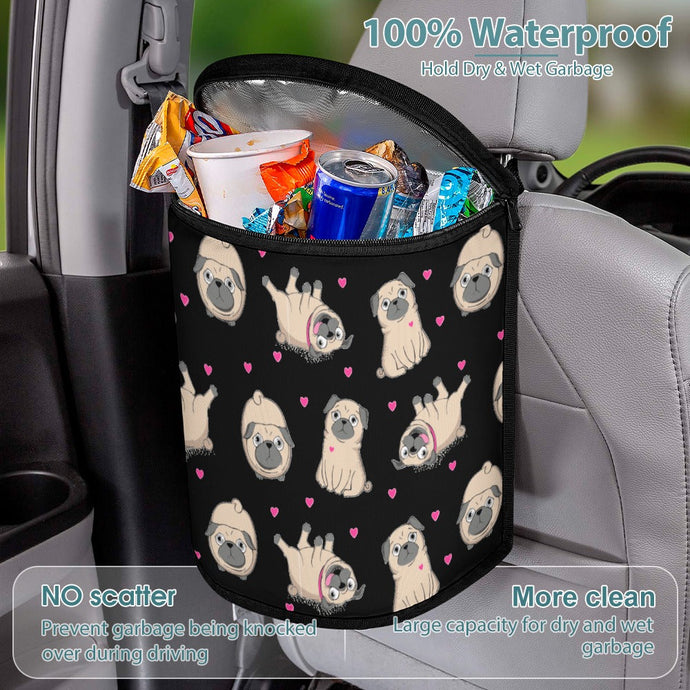 Pink Hearts Pug Love Multipurpose Car Storage Bag - 4 Colors-Car Accessories-Bags, Car Accessories, Pug-6
