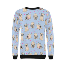 Load image into Gallery viewer, Pink Hearts Pug Love Women&#39;s Sweatshirt-Apparel-Apparel, Pug, Sweatshirt-11