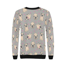 Load image into Gallery viewer, Pink Hearts Pug Love Women&#39;s Sweatshirt-Apparel-Apparel, Pug, Sweatshirt-12