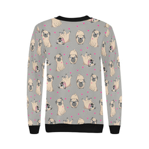 Pink Hearts Pug Love Women's Sweatshirt-Apparel-Apparel, Pug, Sweatshirt-12