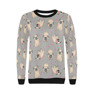 Pink Hearts Pug Love Women's Sweatshirt-Apparel-Apparel, Pug, Sweatshirt-13