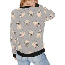 Load image into Gallery viewer, Pink Hearts Pug Love Women&#39;s Sweatshirt-Apparel-Apparel, Pug, Sweatshirt-14