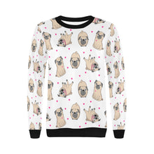 Load image into Gallery viewer, Pink Hearts Pug Love Women&#39;s Sweatshirt-Apparel-Apparel, Pug, Sweatshirt-2