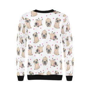 Pink Hearts Pug Love Women's Sweatshirt-Apparel-Apparel, Pug, Sweatshirt-3